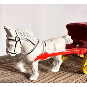 Cast Iron Collectible Toy Horse Ice Wagon